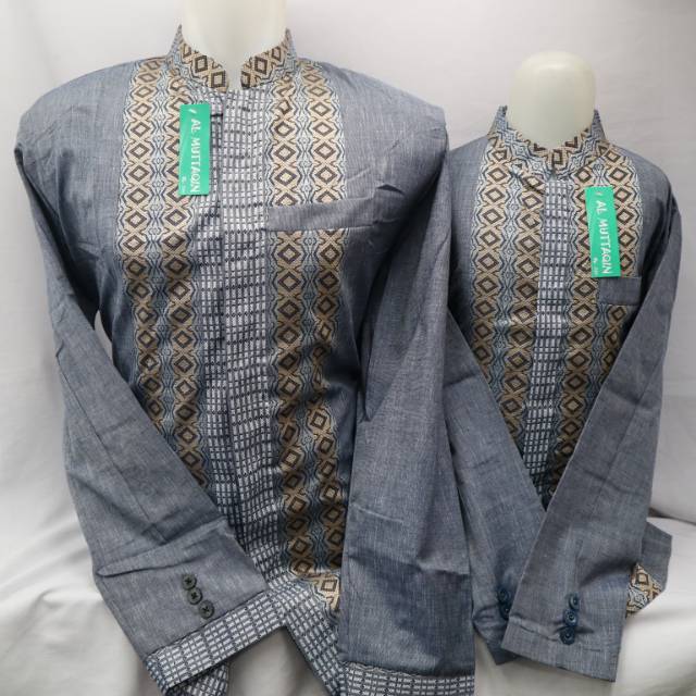 Busana Muslim Pria Baju Grosir Pria Baju Koko Jasko Jas Koko Couple Sepasang Biru Lengan Panjang