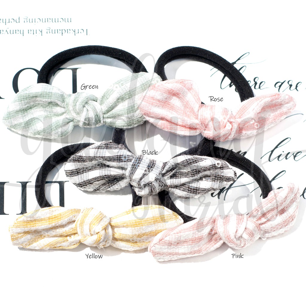 Karet Rambut Pita Simple Soft Ikat Rambut Pastel Color Lucu Imut Unik Hairband GH 200105