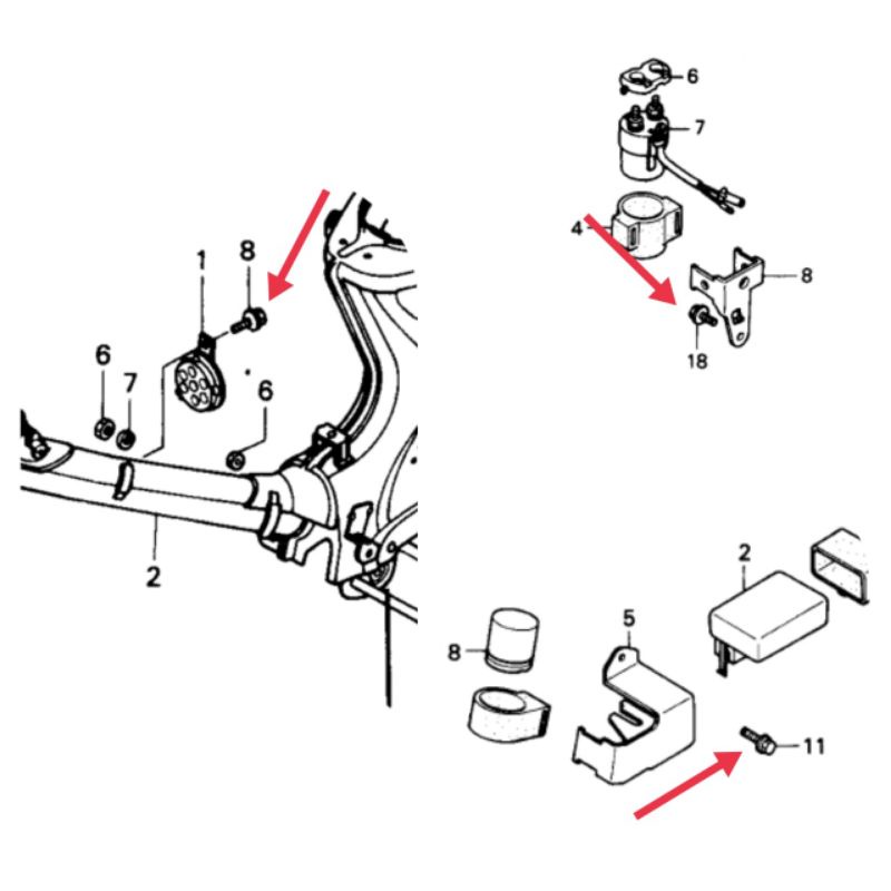 BAUT KLAKSON DUDUKAN CDI & BENDIK STATER ASTREA STAR PRIMA GRAND LEGENDA ORIGINAL AHM SATUAN