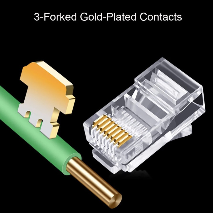 RJ45 Gold plate 8p8c 8p LAN Network connector socket soket konektor