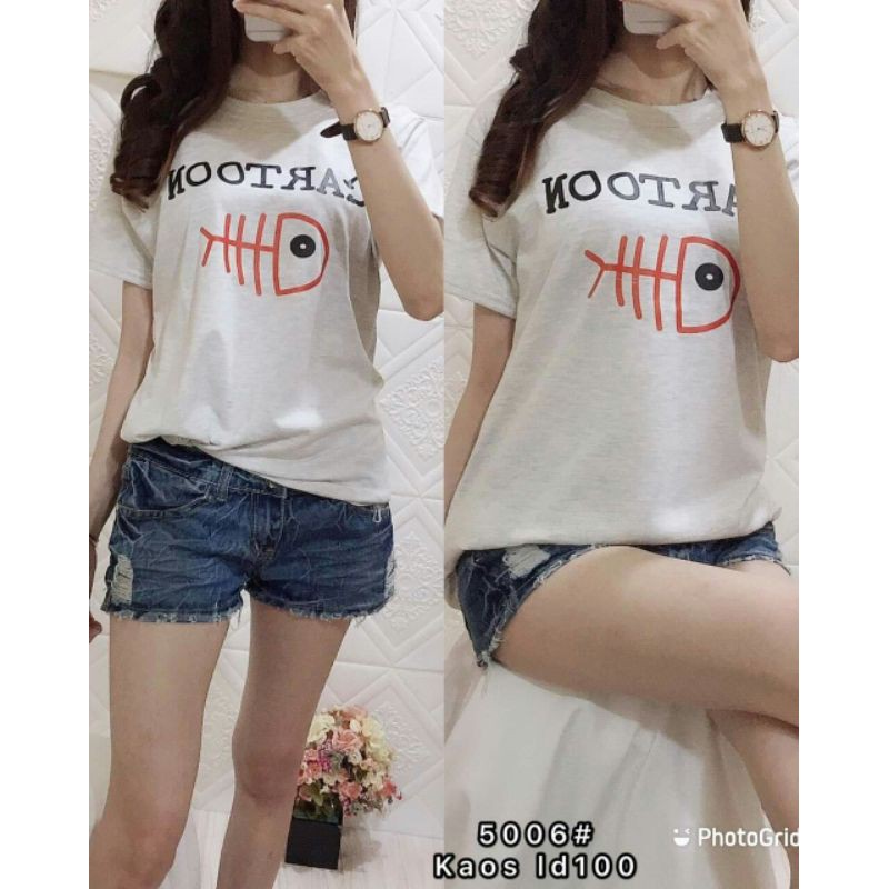 sa kaos sablon 5006 CARTOON  00 Kaos abu misty ld100 fit L