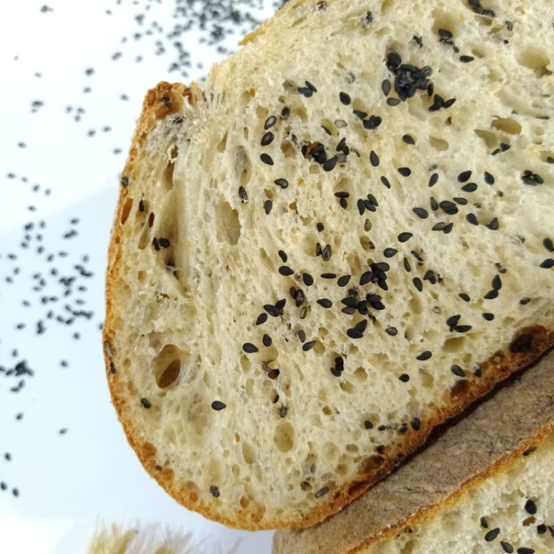 Sourdough Black Sesame, Roti Gandum sehat, Vegan friendly-2