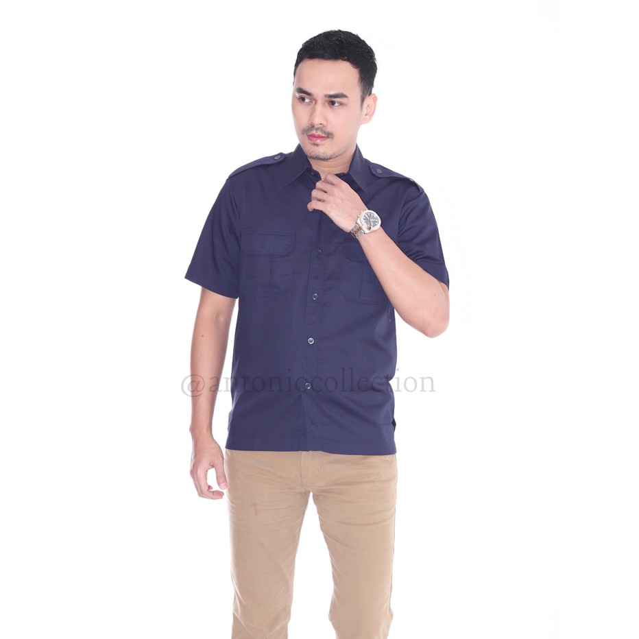 Kemeja / Baju PDH , PNS , Dinas , Pemda Biru Dongker Lengan Pendek