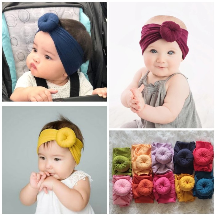 1Pcs Bandana Bayi Model Donat 0-3 Tahun Bando Anak Bayi balita aksesoris rambut pita bayi headband b