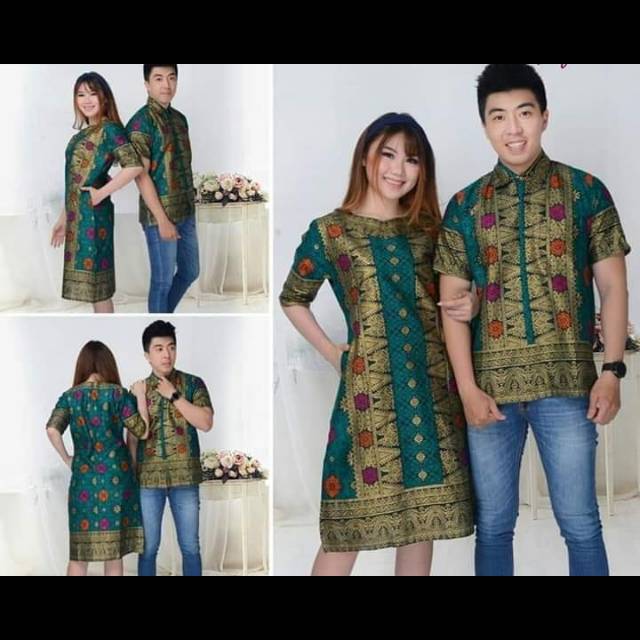 Dress songket couple hijau