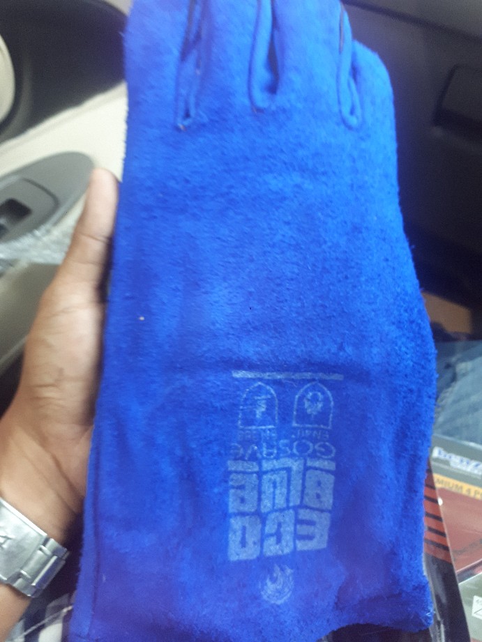 Sarung Tangan Las Kulit Biru 14 Full / Sarung Tangan Safety