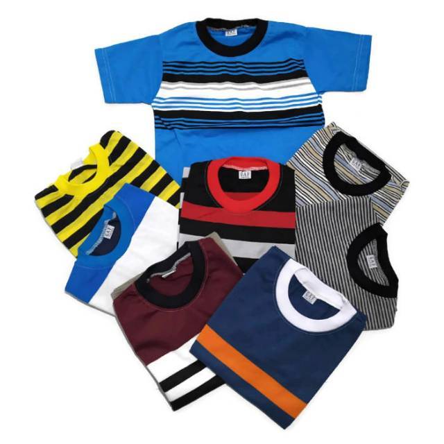 Kaos Salur Anak (0-8 Tahun) / Kaos Garis - Garis / Kaos