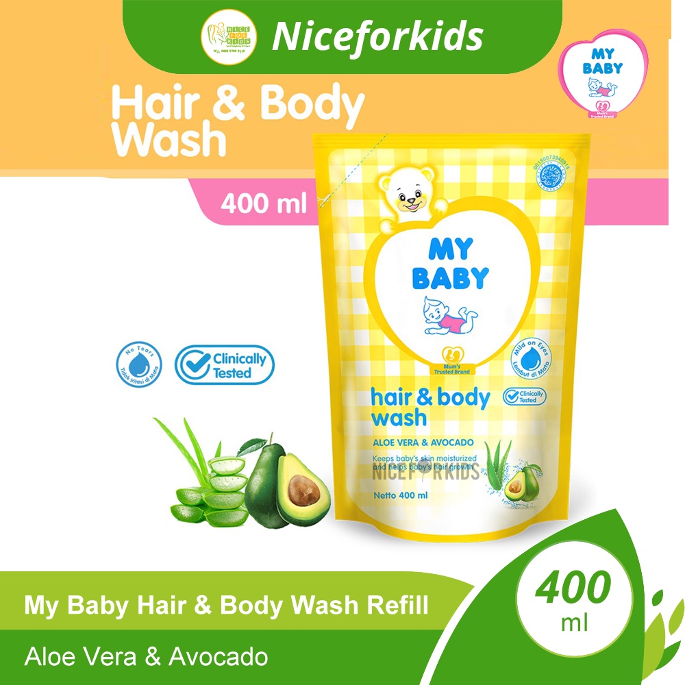 My Baby Hair &amp; Body Wash Refill 400ml / Sabun Mandi 2in1 Refill 400ml