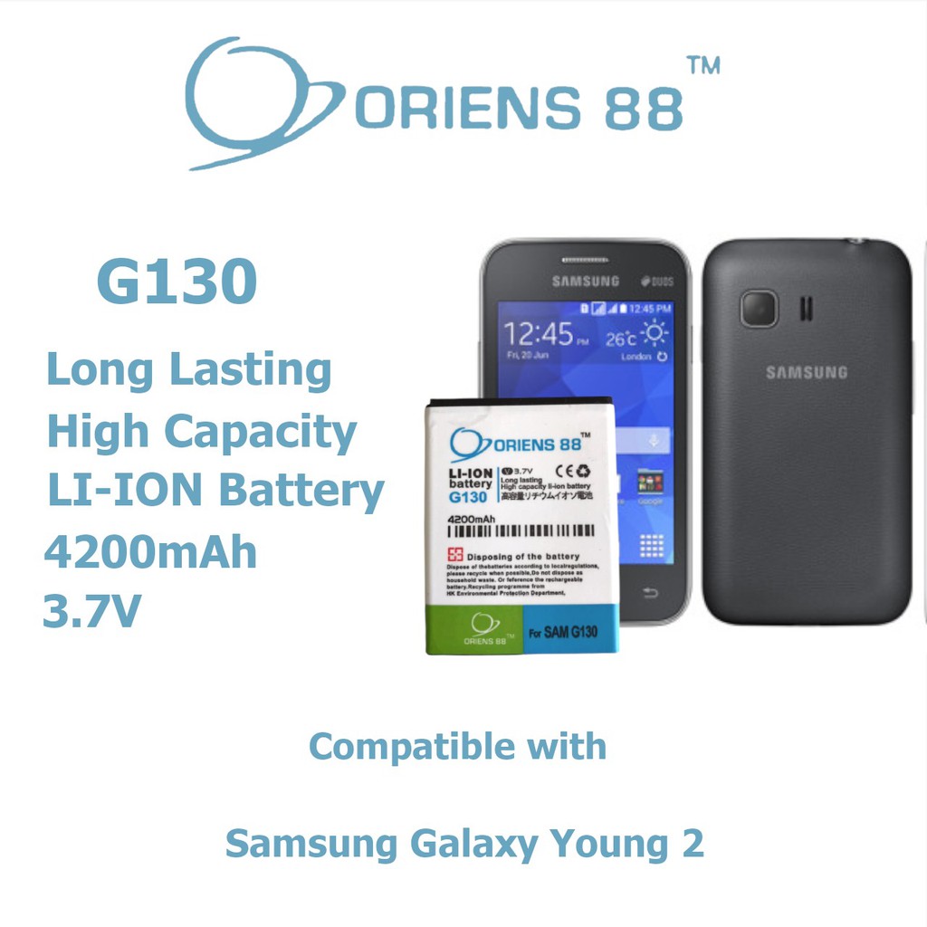 (P) Baterai batre battery Samsung Galaxy Young 2  G130 Double Power/IC ORIENS88