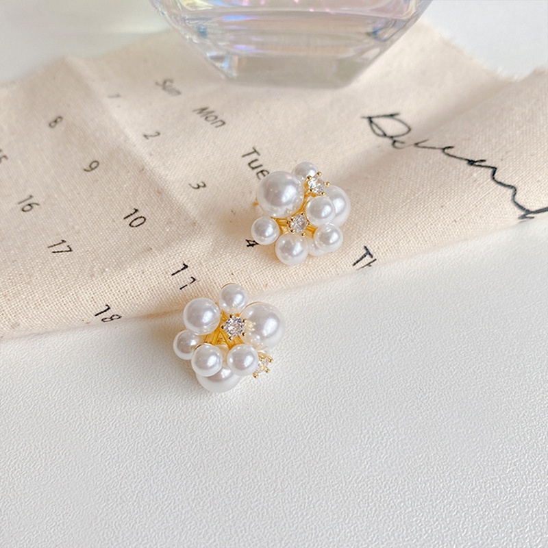 Fancyqube Anting Stud Hias Mutiara Kembang Api Gaya Korea Untuk Wanita