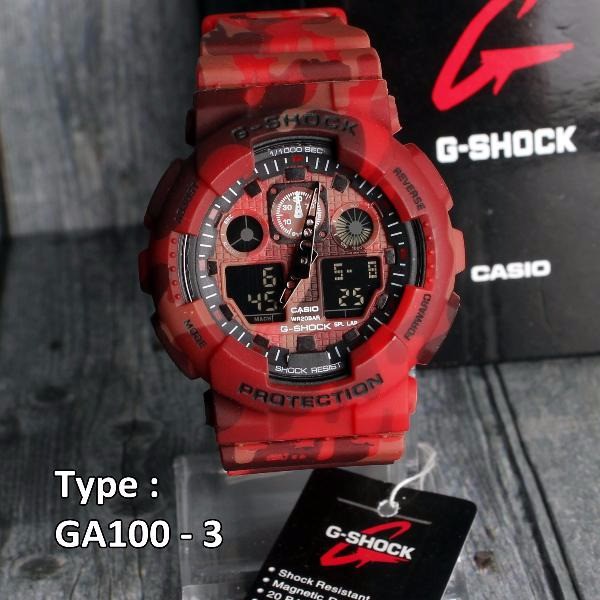 G Shock ARMY TENTARA Casio GA100 Loreng . Jam Tangan Pria Digital analog dual time Termurah  D-19