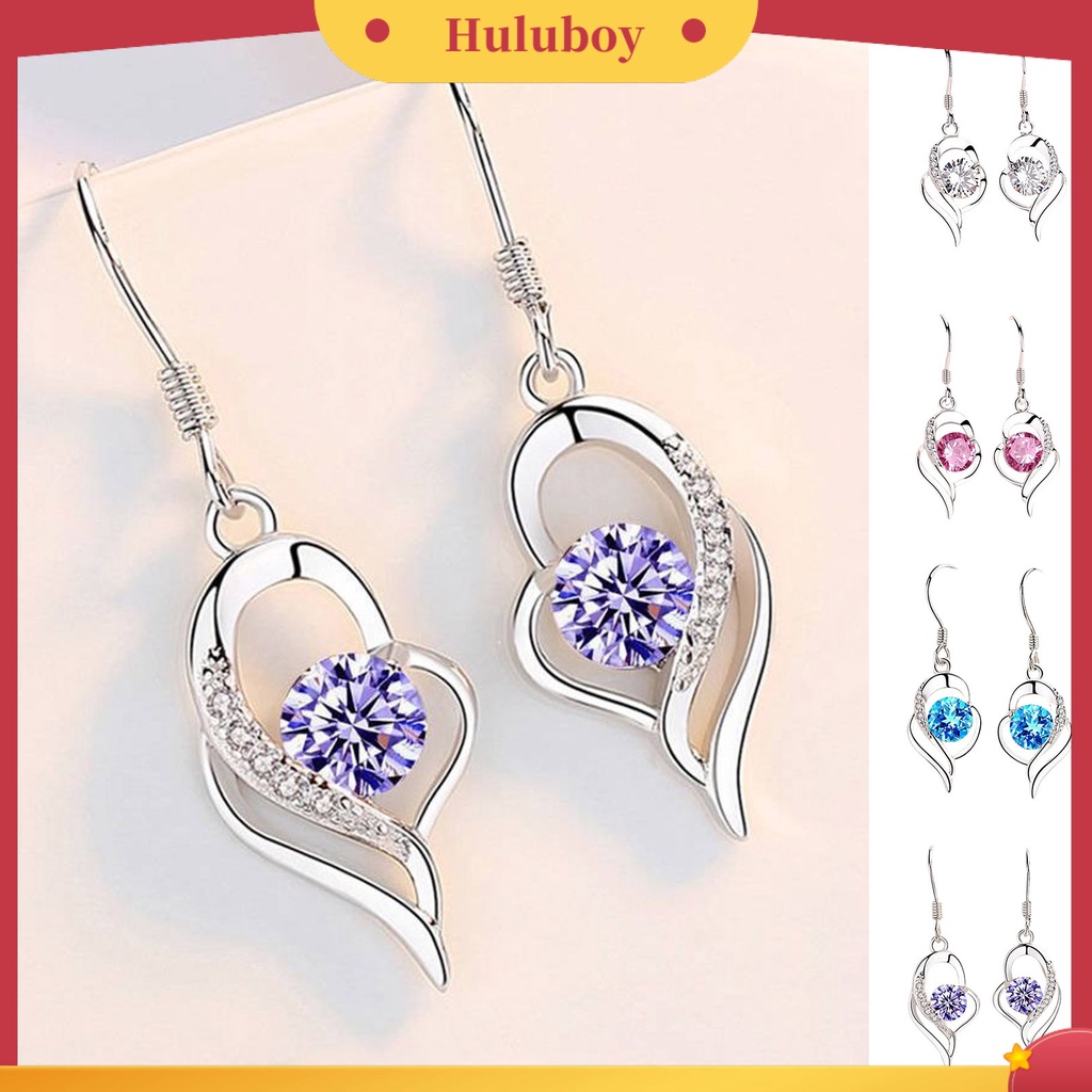 Hu Hu Hu Hu Hu Alat Bantu Pasang Kacamata♡ 1 Pasang Anting Kait Bentuk Hati Model Hollow Out Tahan Lama Untuk Pernikahan