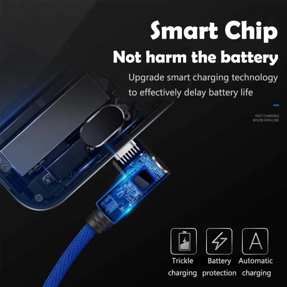 Kabel Data 90 Degree Elbow Fast Charging Kabel Charger for All Smartphones Kabel USB