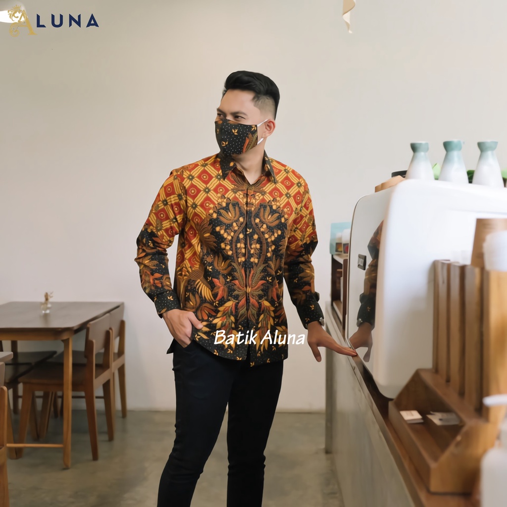 BAJU BATIK PREMIUM PRIA EXCLUSIF LENGAN PANJANG ALUNA KEMEJA BATIK PRIA REGULAR SOLO MODERN PCW 095