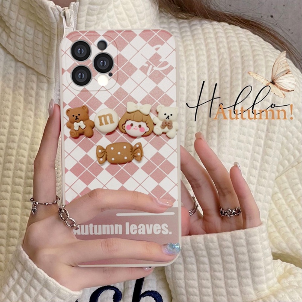 Case Oppo A57 5G Casing Silicon Liquid Cute Little Autumn Leaves Protection Camera