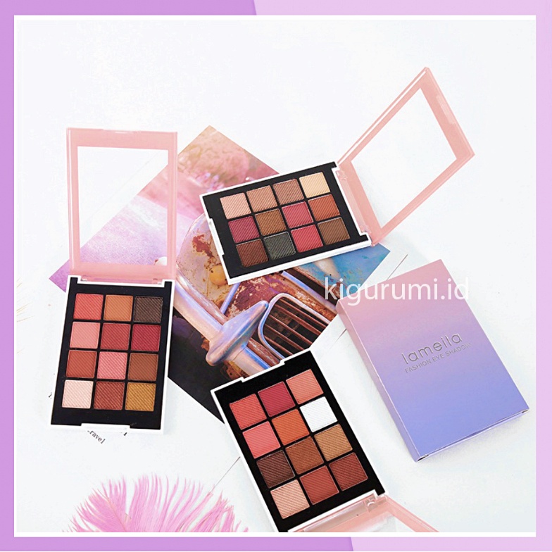 LAMEILA 12 Colors Eyeshadow Glitter Matte Palette Color Shimmer And Matte Eye Shadow Natural Berfungsi Sebagai  Menerangkan Kelopak Mata LA124