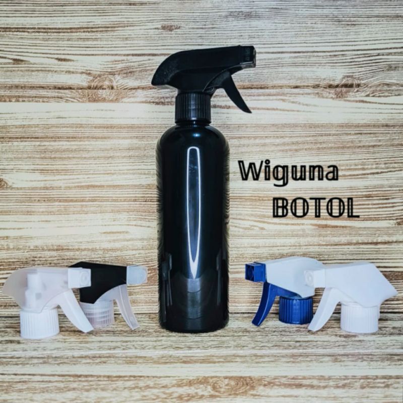 Botol Spray kispray 500m Model Tinggi  / Botol PET 500ml Model Tinggi Hitam Tutup Spray Kispray / Botol Spray 500ml Hitam