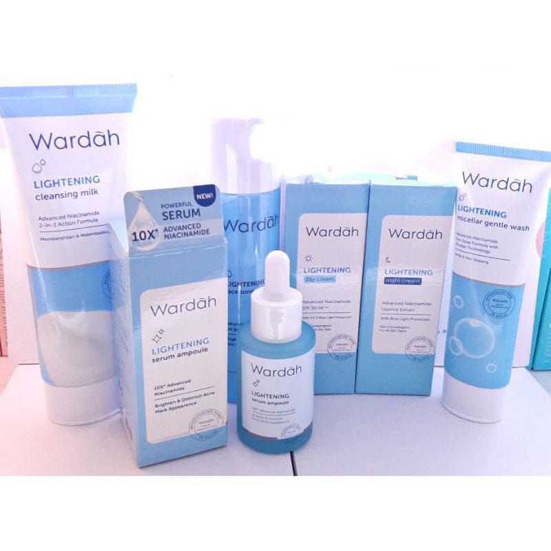 Wardah Lightening Paket Lengkap | Paket Skincare Wardah Lightening paket A
