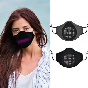 Masker Led Bisa dicuci / LED Mask / Colorful Glowing Mask LED Flashing Mask / Masker Unik / Masker l