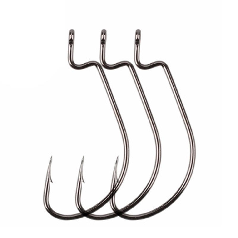 Lanfy Pancing Soft Worm Hooks Fishing Tackle Alat Pancing Bahan Baja Karbon Tinggi6#-5 /0 50pcs/lot Fishhooks