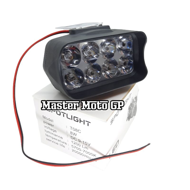 Lampu tembak 8 mata plastik Lampu tembak 8 Led sportlight Led Lampu sorot lampu tembak T08C 8watt DC 9 - 15V