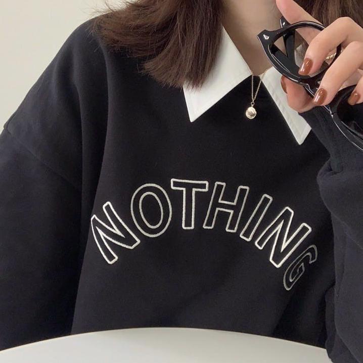 SWEATER OVERSIZE NOTHING - OVERSIZE SWEATER WANITA