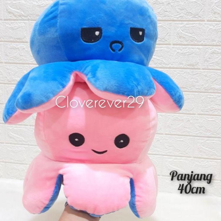 [KODE PRODUK B07ZQ3560] Boneka Octopus Reversible/Gurita Bisa Bolak Balik 20cm 30cm 40cm