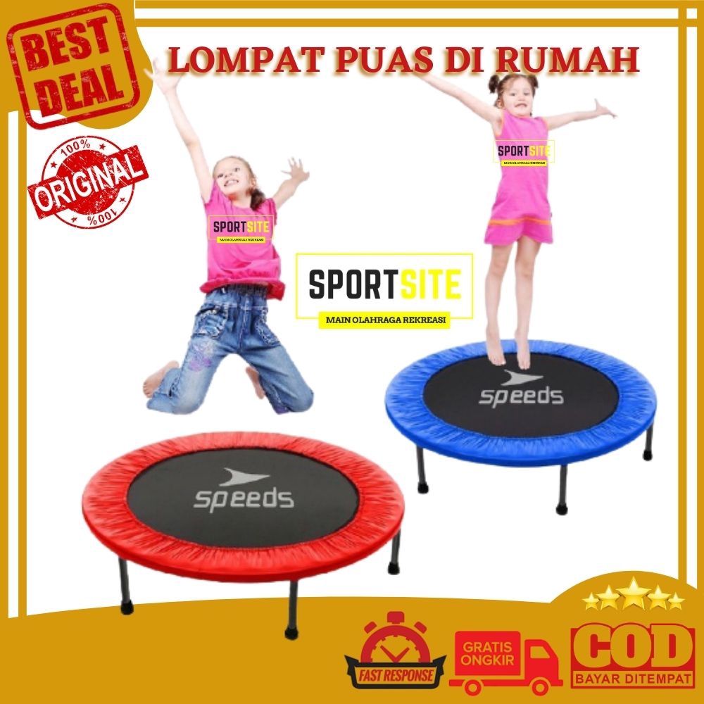 Speeds Trampoline 97 cm Trampolin 38" Besi Lompat Gym Fitness Olahraga Anak Dewasa Indoor Outdoor