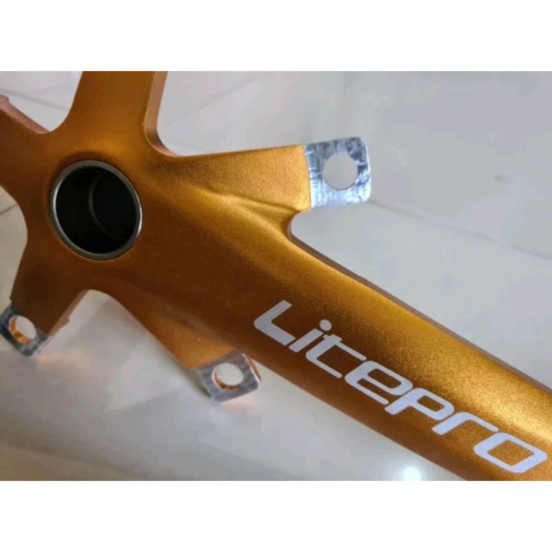 Crank Arm Litepro HT2 Forged MPF 170 Mm BCD 130 MM Gold Kuning crank arm litepro rangka sepeda