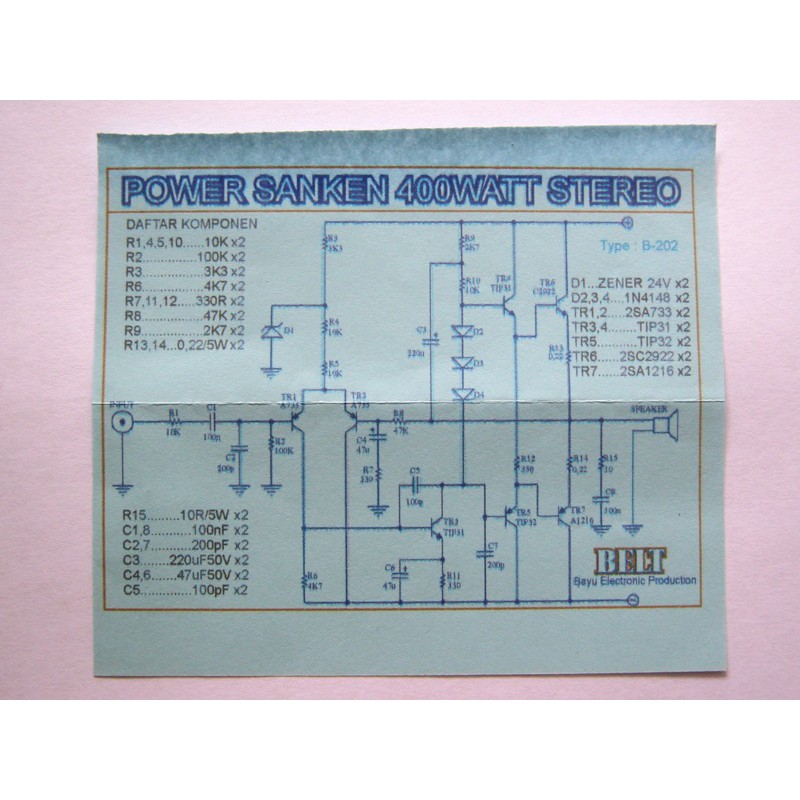 Pcb Power Sanken 400 Watt B 2 Belt Shopee Indonesia