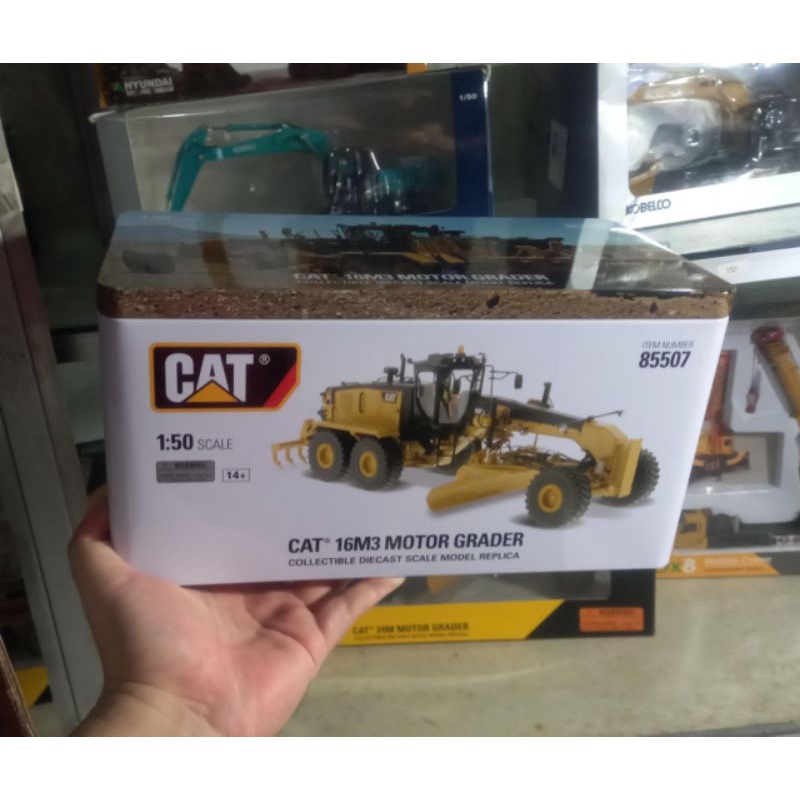 Diecast miniatur alat berat 1:50 motor grader cat 16m3 motor grader