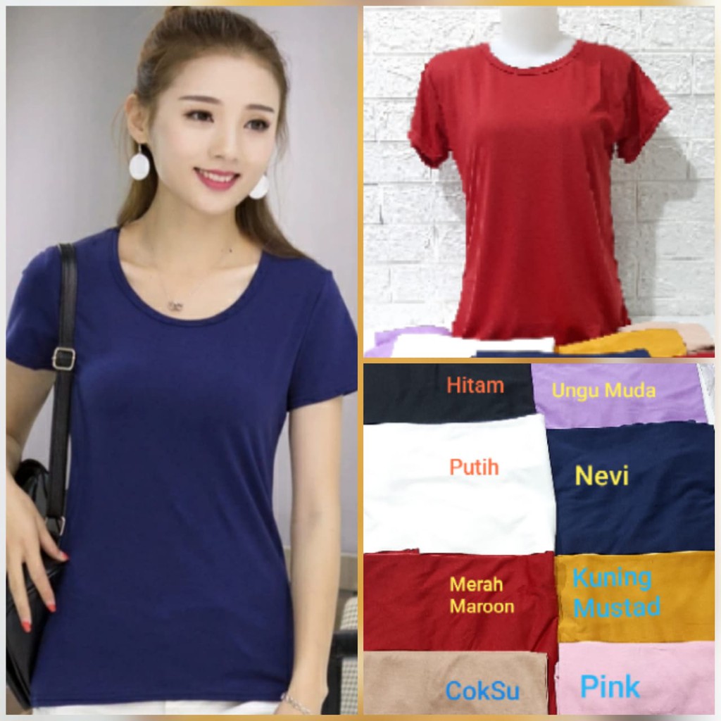 Oblong O-NECK LENGAN PENDEK/KAOS WANITA POLOS LENGAN PENDEK/KAOS PENDEK SEPANDEK