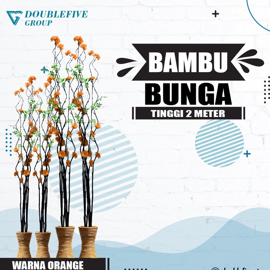 Satu Batang Bambu ulir anyelir bambu inul bunga orange