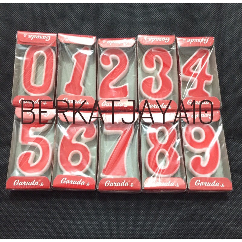 Lilin Angka Merah Putih Lilin Ulang Tahun Ultah Birthday Candles 5.5cm