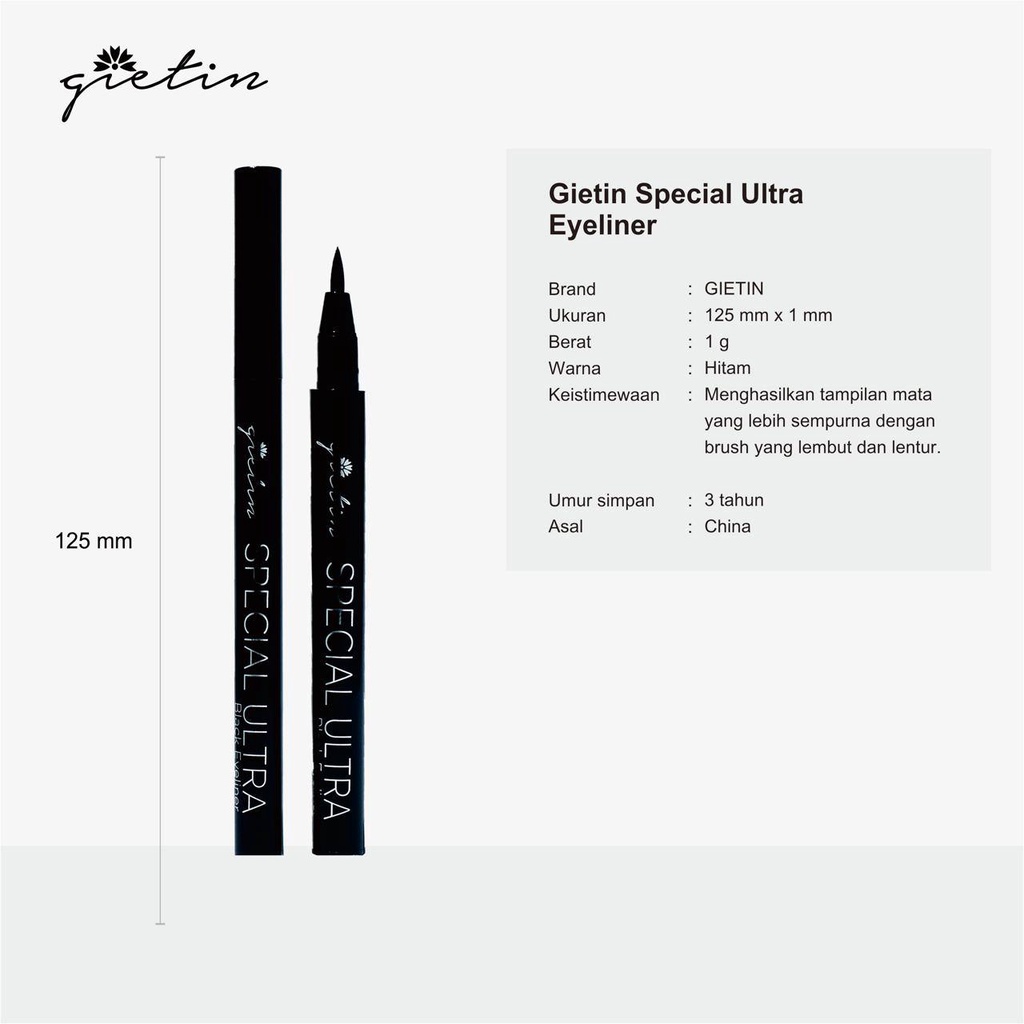 BPOM GIETIN SPECIAL ULTRA BLACK EYELINER GT05 [Emperor]