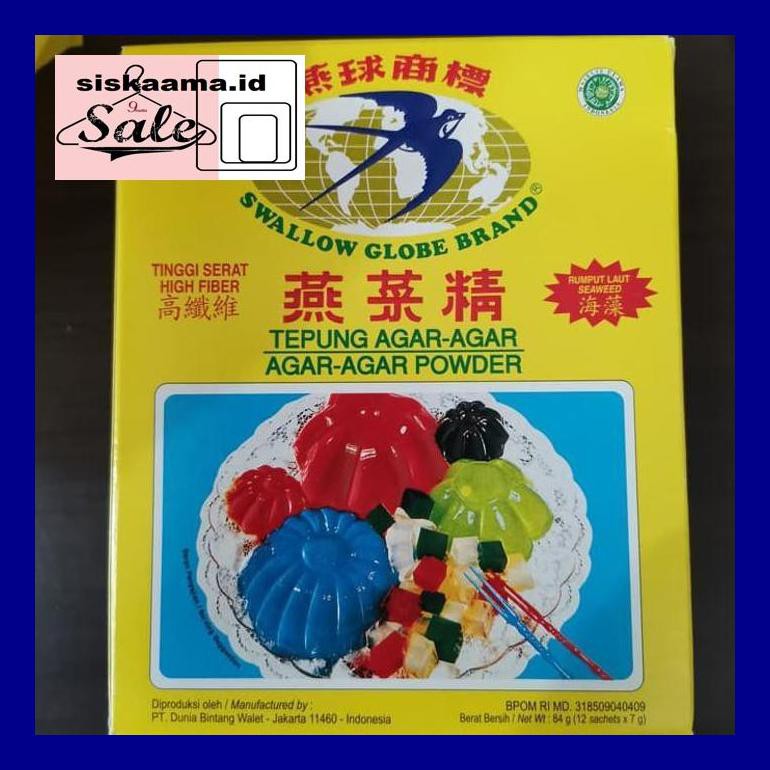 

A40D0Yh Agar Agar Wallet Swallow Globe Brand - Putih D50Tr40V