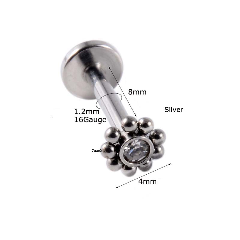 1pc Anting Tusuk Bentuk Bunga Matahari Bahan Stainless Steel 16gauge