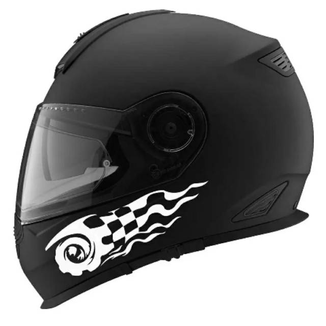 Stiker cutting  helm bendera berapi keren