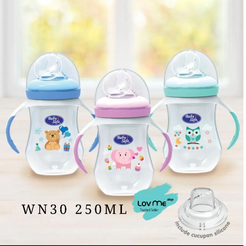 lov me❤ Baby Safe wide neck Bottle 125ml / 250ml - Botol susu dot Bayi Milk Flow Menyerupai Payudara Ibu WN001 WN002 WN04 WN05 WN07 WN08 WN30