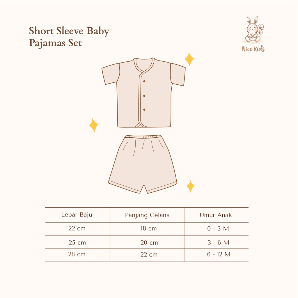 [Reject Sale] Defect Baby Pajamas Set (piyama bayi)
