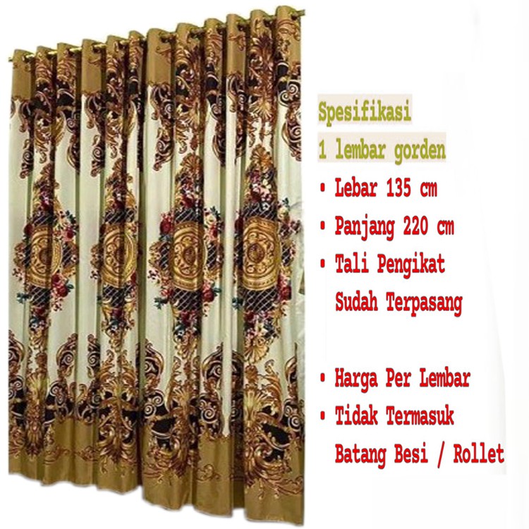 Gorden Pintu Jendela Motif Model Smokering 12 Lubang Murah