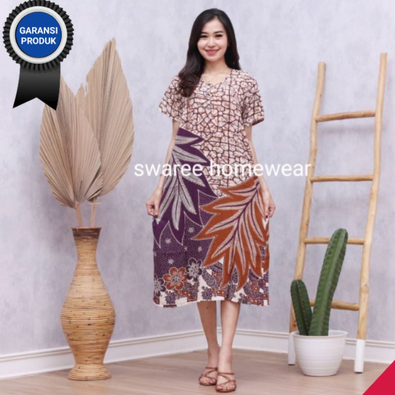 Baju Daster Wanita Kekinian Pakaian Remaja Perempuan Cewek Dewasa Lengan Pendek Busui Ibu Menyusui Bahan Rayon Model Fashion Busui Friendly Casual Santai Tidur Harga Grosir Murah Terbaru Modis Ukuran Size LD 105 Dress Motif Batik Khas Pekalongan Bisa COD