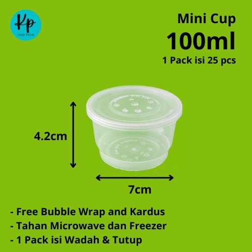 PLASTIK THINWALL MINI CUP CONTAINER - 100ml