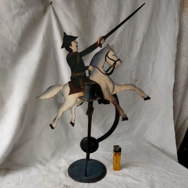 Vintage Balancing Toy Prajurit Berkuda Pendulum Timah