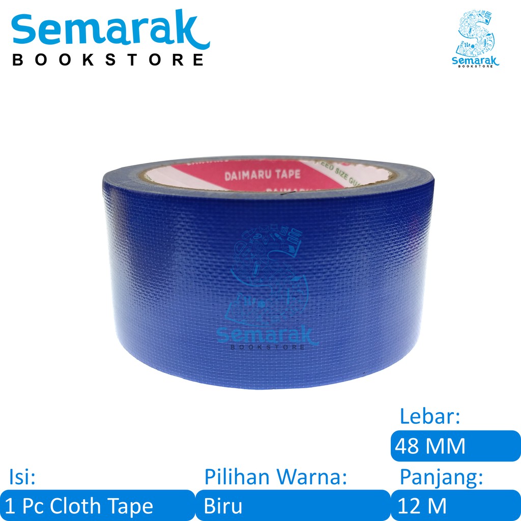 

Lakban Kain Daimaru Cloth Tape 48 MM X 12 M - Biru [1 Roll]