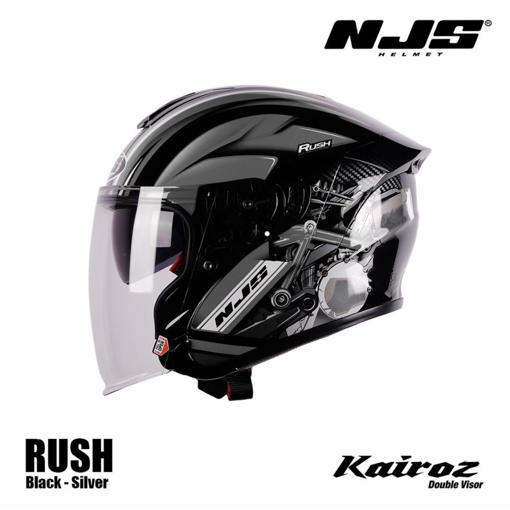 HELM NJS KAIROZ MOTIF RUSH DOBLE VISOR HELM HALF FACE-1