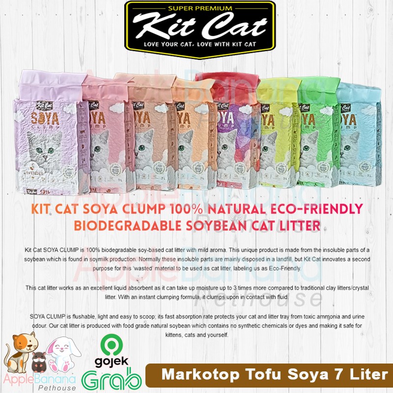 KitCat Soya Clump Cat Litter 7 Liter - Pasir Kucing Kit Cat Tofu 7L