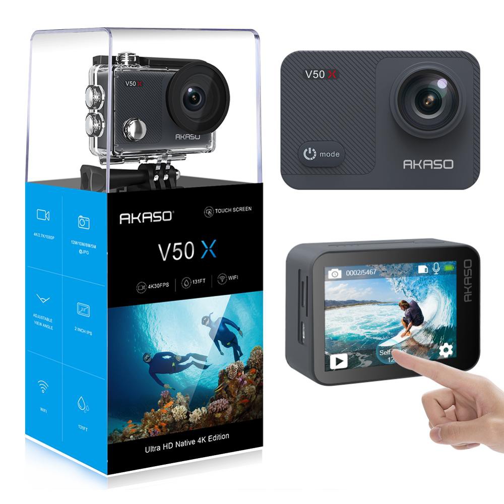 kamera AKASO WiFi Action Camera V50X Native 4K30fps with EIS Touch Screen Adjustable View Angle