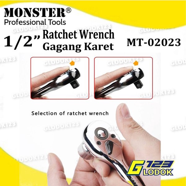 Gagang Sok Stang Kunci Rachet Ratchet Handle Socket Wrench 1/2  Inch