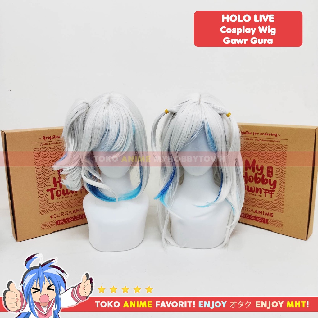 Wig Cosplay Anime Virtual Youtuber VTuber Holo Live : Gawr Gura - Rambut Palsu